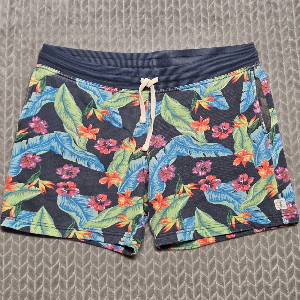 Chubbies Lounge Shorts Mens Medium 36 waist 7" Inseam Navy Tropical Floral